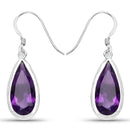 10.10 Carat Genuine Amethyst .925 Sterling Silver Earrings-1