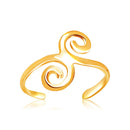 14k Yellow Gold Scrollwork Motif Toe Ring-1