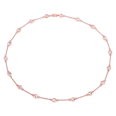 14K Rose Gold Plated 4.50 Carat Genuine Morganite .925 Sterling Silver Necklace - 0