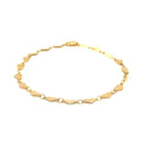 14k Yellow Gold 7 inch Mirrored Heart Chain Bracelet-2