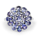 2.70 Carat Genuine Tanzanite .925 Sterling Silver Ring-3