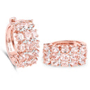 14K Rose Gold Plated 5.94 Carat Genuine Morganite and White Diamond .925 Sterling Silver Earrings-2