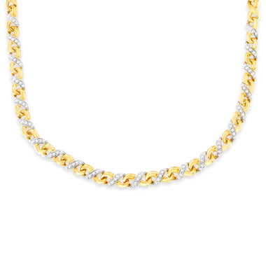 10K Yellow Gold 1 cttw Diamond Riviera Statement Pendant Necklace (J-K, I2-I3) - 0