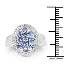 1.19 Carat Genuine Tanzanite .925 Sterling Silver Ring-3