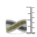 1.44 Carat Genuine Multi Diamond .925 Sterling Silver Ring-3