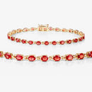 7.00 Carat Genuine Orange Sapphire 14K Yellow Gold Bracelet-3