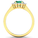 1.87 Carat Genuine Zambian Emerald and White Diamond 14K Yellow Gold Ring-2