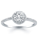 14k White Gold Diamond Halo Collar Engagement Ring-1