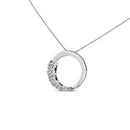 14K White Gold 1/4 Cttw Round-Cut Graduating Diamond Open Circle Hoop 18" Pendant Necklace (J-K Color, I1-I2 Clarity)-3