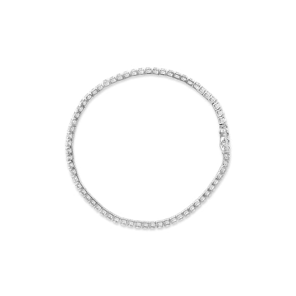 14K White Gold 4.0 Cttw Classic Lab-Grown Diamond Tennis Bracelet (F-G Color, VS2-SI1 Clarity) - 7" Inches