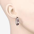 2.78 Carat Genuine Garnet and White Topaz .925 Sterling Silver Earrings-3