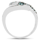 0.76 Carat Genuine Blue Diamond .925 Sterling Silver Ring-2