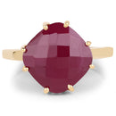 14K Yellow Gold Plated 8.95 Carat Glass Filled Ruby .925 Sterling Silver Ring-3