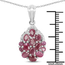 2.54 Carat Genuine Ruby & White Diamond .925 Sterling Silver Pendant-3