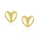 14k Yellow Gold Puffed Heart Shape Shiny Earrings-1