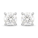 0.80 Carat Genuine White Diamond 14K White Gold Earrings-1