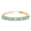 0.41 Carat Genuine Zambian Emerald and White Diamond 14K Yellow Gold Ring-3