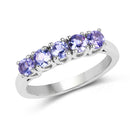 0.95 Carat Genuine Tanzanite .925 Sterling Silver Ring-1