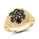 14K Yellow Gold Plated 1.40 Carat Genuine Black Diamond .925 Sterling Silver Ring-1