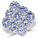 3.31 Carat Genuine Tanzanite .925 Sterling Silver Ring-1