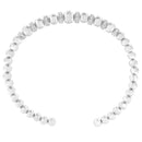 .925 Sterling Silver 1/4 Cttw Diamond Rondelle Graduated Ball Bead Cuff Bangle Bracelet (I-J color, I2-I3 clarity) - Fits wrists up to 7 1/2 inches-4
