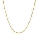 10k Yellow Gold Solid Diamond Cut Rope Chain 1.4mm-2