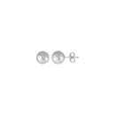 14k White Gold Ball Earrings with Faceted Texture-1