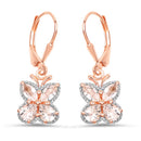 18K Rose Gold Plated 1.88 Carat Genuine Morganite .925 Sterling Silver Earrings-2