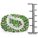 5.18 Carat Genuine Chrome Diopside .925 Sterling Silver Ring-3