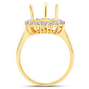 0.48 Carat Genuine White Diamond 14K Yellow Gold Semi Mount Ring - holds 11x9mm Pear Gemstone-3
