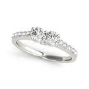 14k White Gold Round Two Stone Diamond Ring (3/4 cttw)-1