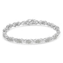 .925 Sterling Silver 1-1/2 Cttw Diamond Cluster X Link 7" Tennis Bracelet (I-J color, I3 clarity)-2