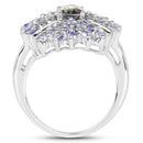 2.86 Carat Genuine Mystic Topaz and Tanzanite .925 Sterling Silver Ring-2