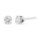 14K White Gold 1/3 Cttw Round Brilliant-Cut Near Colorless Diamond Classic 4-Prong Stud Earrings (J-K Color, I1-I2 Clarity)-2