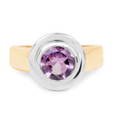 14K Yellow Gold Plated 2.25 Carat Genuine Amethyst .925 Sterling Silver Ring-4