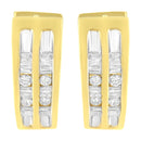 10K Yellow Gold 1/2 cttw Diamond Huggy Heart Hoop Earrings (I-J Clarity, I2-I3 Color)-3