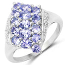 1.85 Carat Genuine Tanzanite .925 Sterling Silver Ring-1