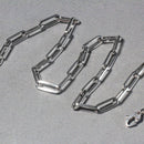 14K White Gold Wide Paperclip Chain (6.1mm)-5