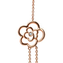 18K Rose Gold 1/2 Cttw Diamond and Freshwater Pearl Double Strand Station Necklace  (G-H Color, SI1-SI2 Clarity) - Adjustable up to 16" to 20"-4