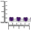 10.01 Carat Genuine Amethyst and White Diamond .925 Sterling Silver Bracelet-3