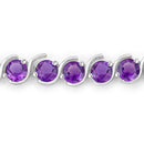 2.64 Carat Genuine Amethyst .925 Sterling Silver Bracelet-2