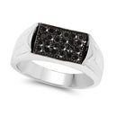 0.42 Carat Genuine Black Diamond .925 Sterling Silver Ring-2