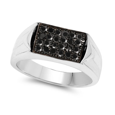 0.42 Carat Genuine Black Diamond .925 Sterling Silver Ring - 0