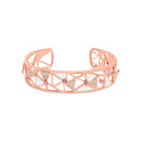 14K Rose Gold 5/8 Cttw Diamond with Pink Tourmaline Open Cuff Bangle with White Enamel (G-H Color, SI1-SI2 Clarity) - 7"-1