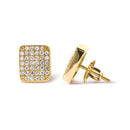14K Yellow Gold 1/2 Cttw Diamond Square Shaped Composite Cluster Stud  Earrings (I-J Color, I1-I2 Clarity)-3