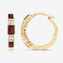 2.78 Carat Genuine Garnet and White Topaz .925 Sterling Silver Earrings-4