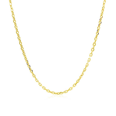 14k Yellow Gold Diamond Cut Cable Link Chain (1.50 mm) - 0