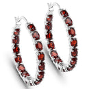 6.00 Carat Genuine Garnet .925 Sterling Silver Earrings-1