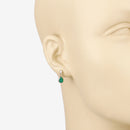 1.35 Carat Genuine Zambian Emerald and White Diamond 14K Yellow Gold Earrings-3