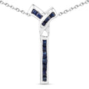 0.72 Carat Genuine Blue Sapphire .925 Sterling Silver Pendant-1